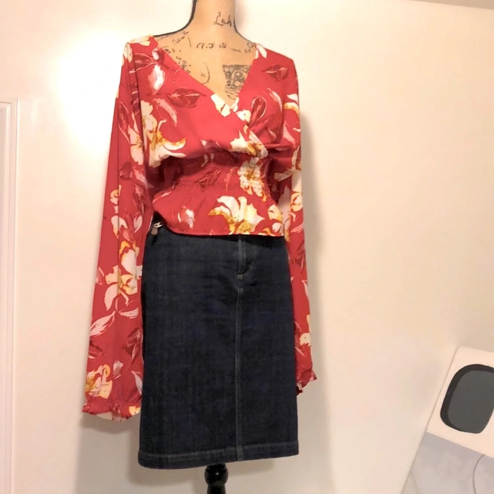 🔵RALPH LAUREN DARK WASH DENIM SKIRT - Picture 11 of 14